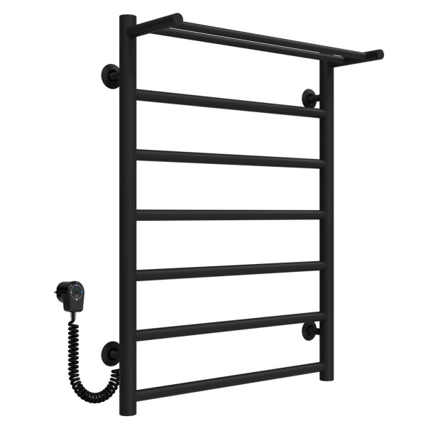 Buy electric heated towel rail Terma P7 500х700 Deffi stainless steel (Black, EF16, Left connection)