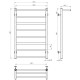 Buy electric heated towel rail Terma P8 500х800 Deffi stainless steel (Black, EF16, Right connection)
