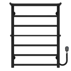 Electric heated towel rail Terma Plus P7 500х700 Deffi stainless steel (Black, EF16, Right connection)