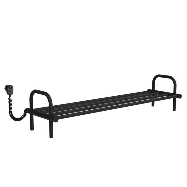 Shoe rack electric 250x1050 Deffi edelstahl (Schwarz, EF16, Linker Anschluss)