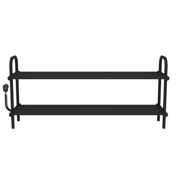 Shoe rack electric 500x1050 Deffi edelstahl (Schwarz, EF16, Linker Anschluss)
