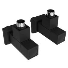 Кран вентильний кутовий з американкою  G 1/2 Solomon Lux CUBE (компл. 2шт)  фарбований  (Чорний)
