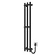 Buy electric heated towel rail Zara P3 140х1000 Deffi stainless steel (Black, JD03, Right connection)
