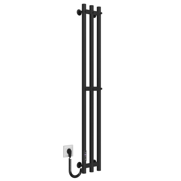 Elektrischen Handtuchwärmer kaufen Zara P3 140х1200 Deffi edelstahl (Schwarz, JD03, Linker Anschluss) 
