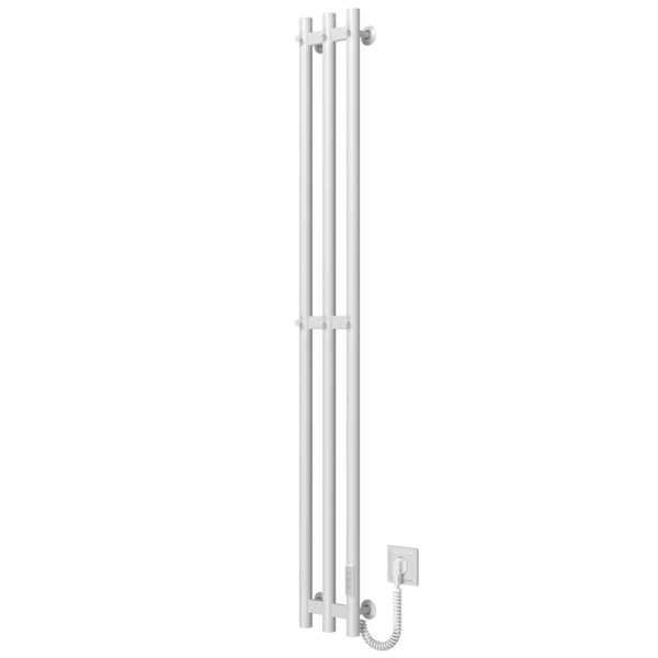 Buy electric heated towel rail Zara P3 140х1400 Deffi stainless steel (White, WD03, Right connection)