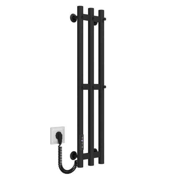 Buy electric heated towel rail Zara P3 140х800 Deffi stainless steel (Black, JD03, Left connection)