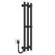 Buy electric heated towel rail Zara P3 140х800 Deffi stainless steel (Black, JD03, Left connection)