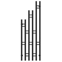 Wasserbeheizter Handtuchhalter Adele P6 400х1300 Deffi edelstahl (Schwarz, Anschluss unten)