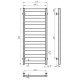 Elektrischer Handtuchwärmer Harmony P9 400х1000 Deffi farbiger Stahl (Weiss, WD04, Linker Anschluss)