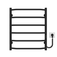 Elektrischer Handtuchwärmer Trapezium P6 500х600 Deffi farbiger Stahl (Schwarz, WD03, Richtige Verbindung)