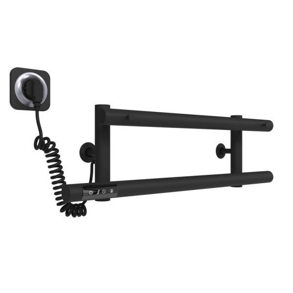 Buy electric heated towel rail Helen P12 500х800 Deffi stainless steel (Black, JD03, Left connection)
