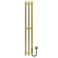 Electric heated towel rail Zara P3 140х1200 Deffi stainless steel (Gold, WD03, Right connection)