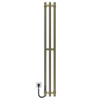 Elektrischer Handtuchwärmer Zara P3 140х1400 Deffi edelstahl (Olive bronze, JD03, Linker Anschluss)