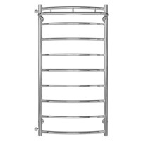 Water heated towel rail Classic N P8 500х1000 Deffi stainless steel (Chrome, Side left connection)