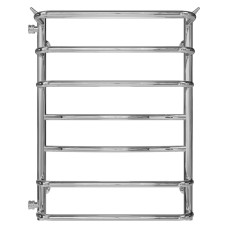 Water heated towel rail Yunost P7 400х700 Deffi stainless steel (Chrome, Side left connection)