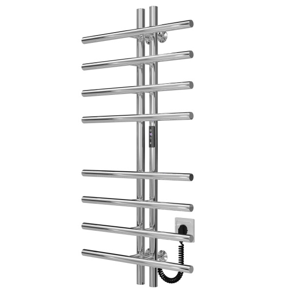Buy electric heated towel rail Gray P8 60х1000 Deffi stainless steel (Chrome, JD03, Right connection)