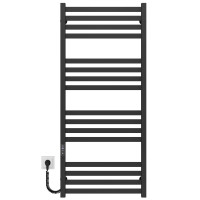 Electric heated towel rail Magnus P16 500х1200 Deffi stainless steel (Black, JD04, Left connection)