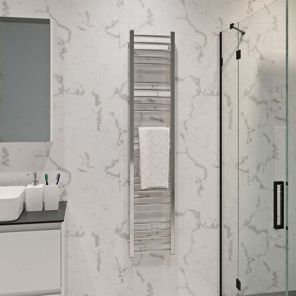 Buy water heated towel rail Lima P25 300х1600 Deffi stainless steel (Chrome, Side left connection)